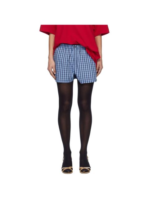 VETEMENTS Blue Push-Up Shirting Shorts