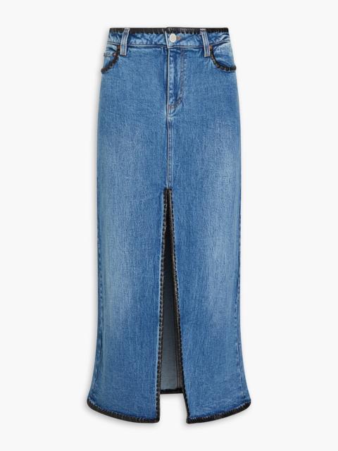 Alice + Olivia Lola denim midi skirt