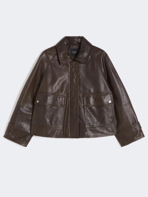 WEEKEND Max Mara Nappa leather shacket - DARK BROWN