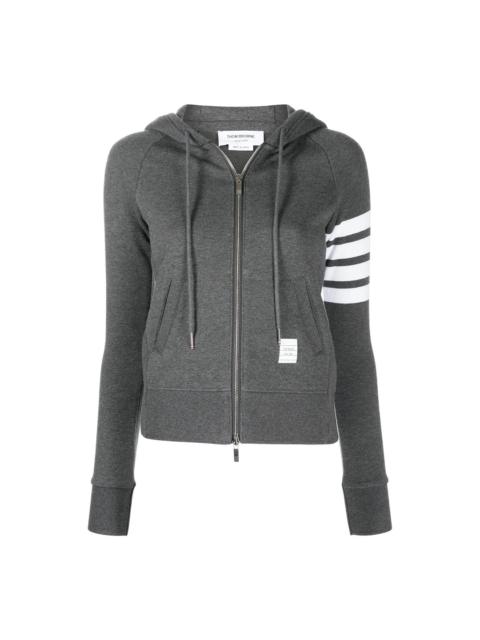 Thom Browne Zip Hoodie With Engineered 4 Bar