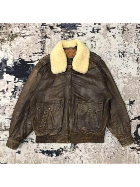 Other Designers Vintage 90s Type A-2 UsArmy AirForce Bomber Leather Jacket