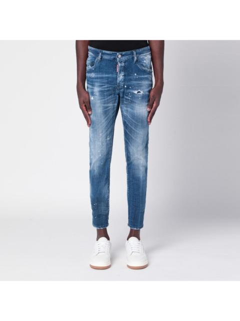 Dsquared2 Faded blue jeans with rips and splashes