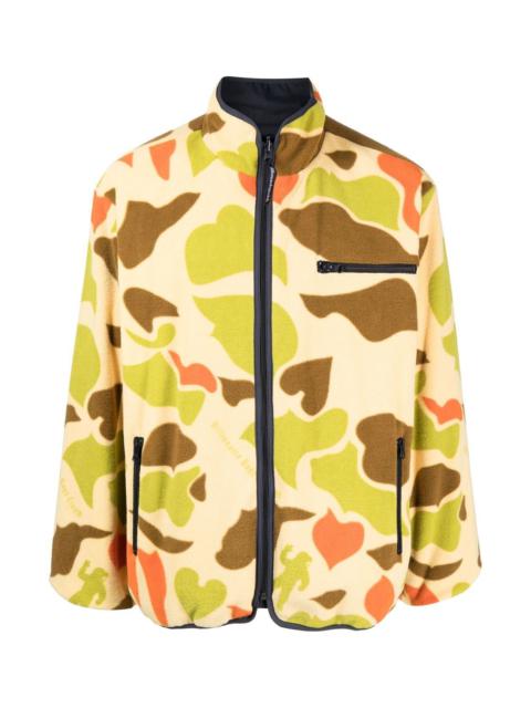BILLIONAIRE BOYS CLUB CAMOUFLAGE PRINT REVERSIBLE FLEECE JACKET