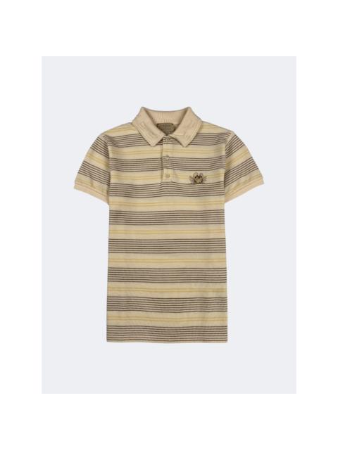 GUCCI x Peter Rabbit Embroidered Logo Striped Polo Shirt