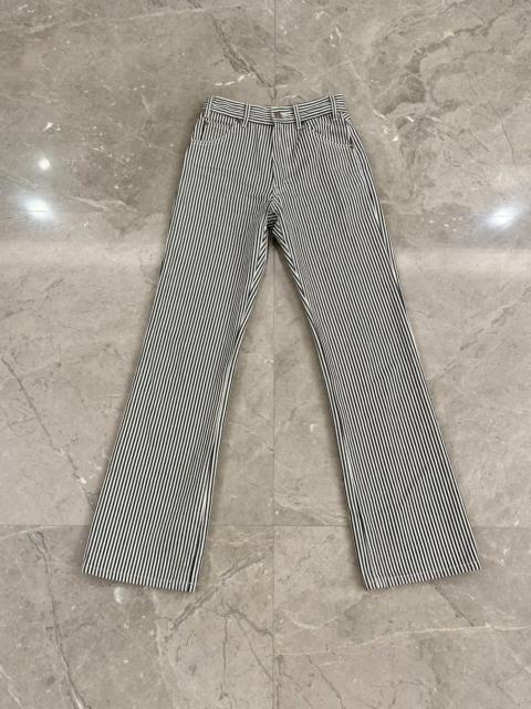 CELINE Celine 20SS dark blue and white striped straight-leg flared pants by Hedi Slimane