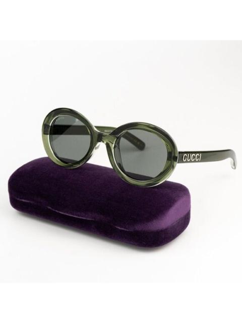 GUCCI SALE! NEW Gucci GG1722SA 005 Transparent Green Smoke Grey Unisex Oval Sunglasses