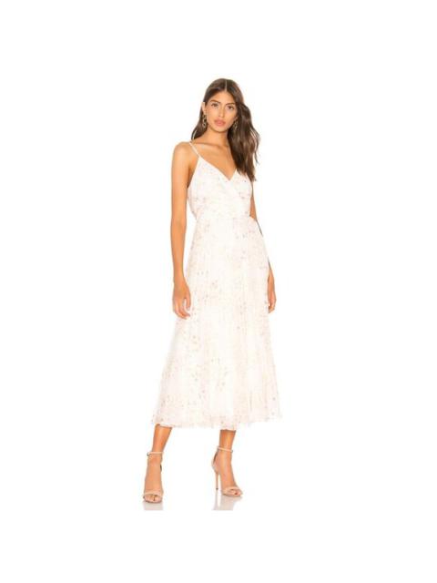 Other Designers 1. STATE Pleated Dress White Dot Print Midi Accordion Wrap Dress Sz S NWT