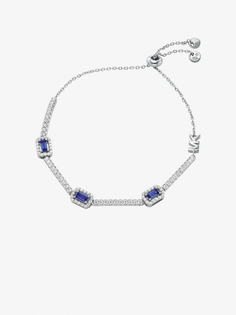 MICHAEL KORS Precious Metal-Plated Sterling Silver Pavé Halo Slider Bracelet