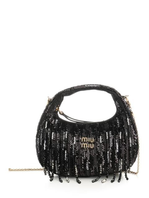 Miu Miu Miu Miu Women "Wander" Mini Satin Bag With Crystal And Sequin Fringes