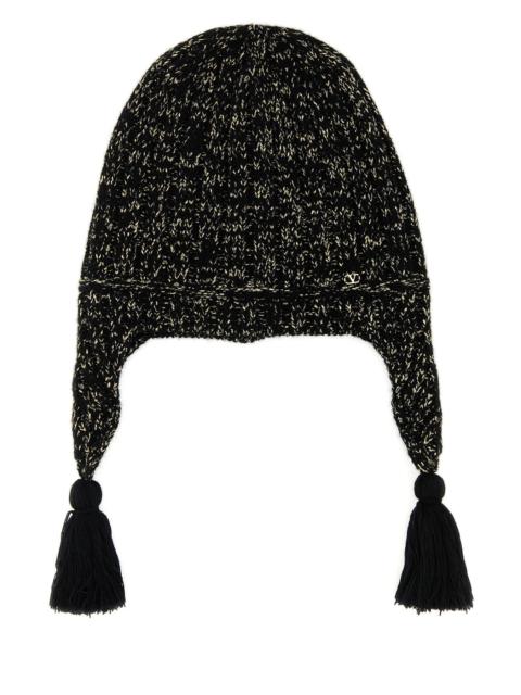 Valentino Garavani Women Black Wool Blend Beanie