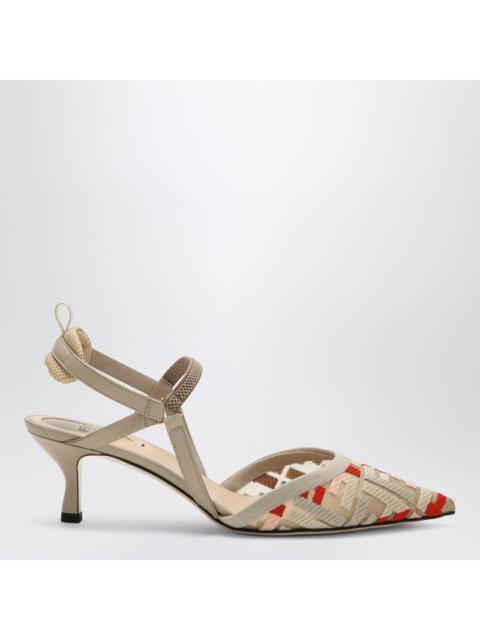 Fendi Colibri Lite Slingback In Beige Ff Mesh Women