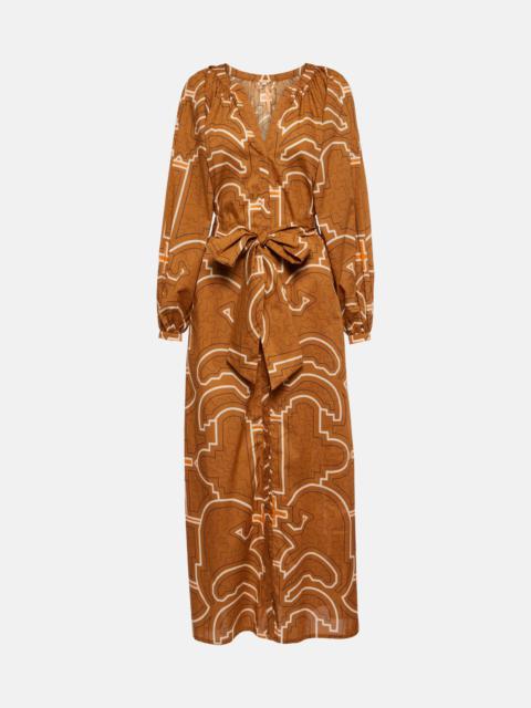 Johanna Ortiz Printed balloon-sleeve cotton maxi dress