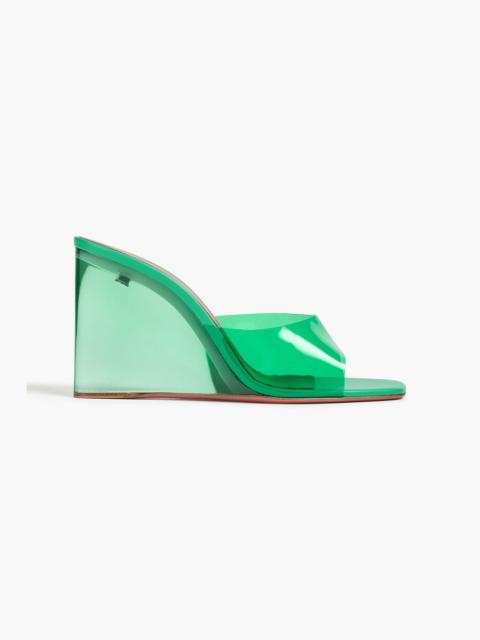 Amina Muaddi Lupita PVC wedge mules