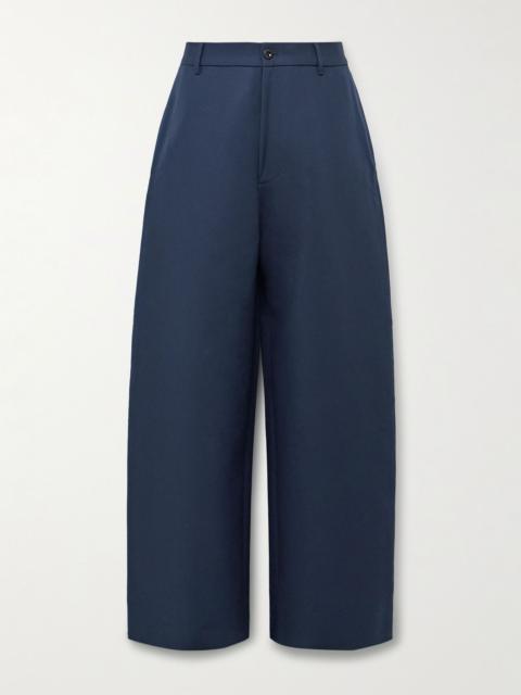 Acne Studios Plass Wide-Leg Cotton Trousers Navy