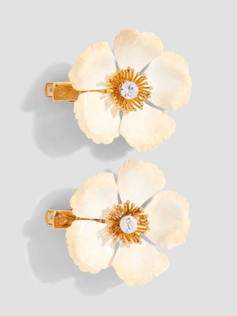 Jennifer Behr Debreanna set of two gold-tone, enamel and crystal hair slides