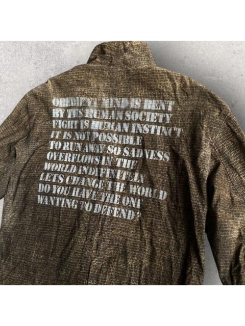 Other Designers Isamu Katayama Backlash - Isamu Katayama Brown Quote Leather Jacket