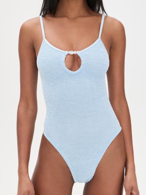 Hunza G Mia Beaded One-Piece Swimsuit