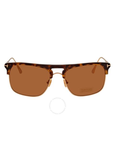 Tom Ford Lee Brown Rectangular Men's Sunglasses FT0830 52E 56