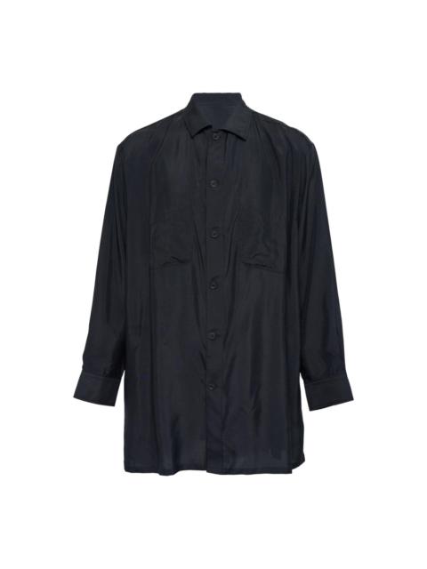 Yohji Yamamoto Open Collar Shoulder Pleats Blouse