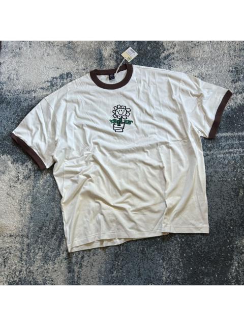 BRAIN DEAD GREEN DAY FLOWER POT MOUNTED COLLAR BLiND STiTCH RiNGER TEE