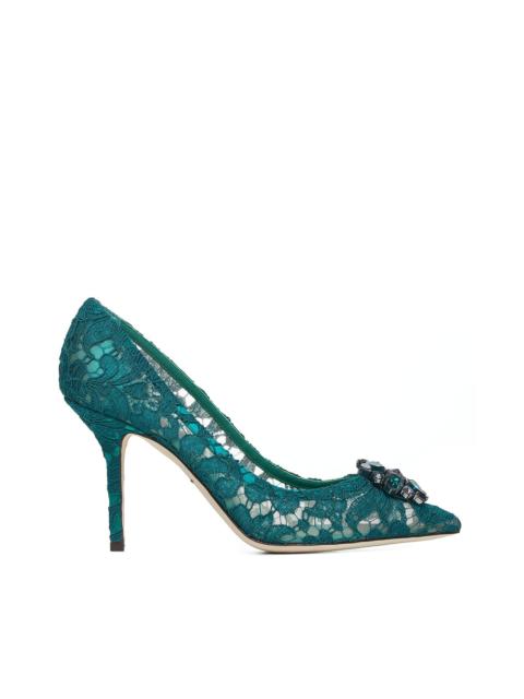 Dolce & Gabbana Women Rainbow Lace Décolleté With Broche