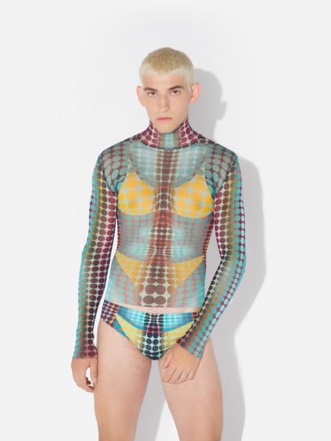 Jean Paul Gaultier RE-EDITION - THE BLUE DOTS PRINT MESH TOP