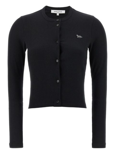 Maison Kitsuné ribbed Baby Fox-patch cardigan