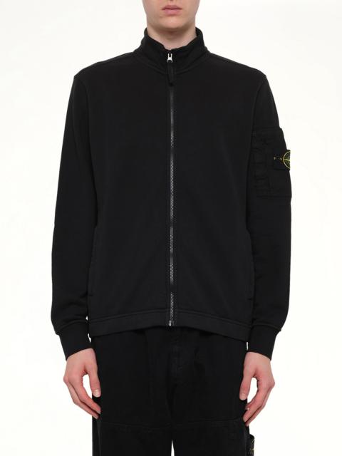 Stone Island 6100018 Zip Up Cardigan in Black