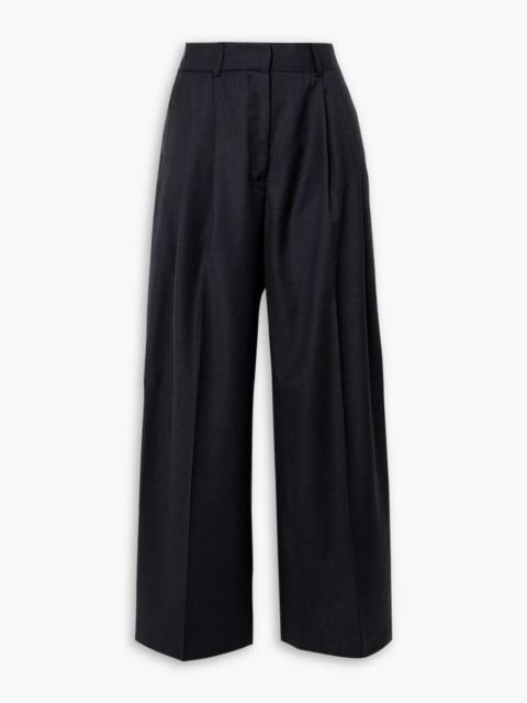 Other Designers Double pleated wool-twill wide-leg pants