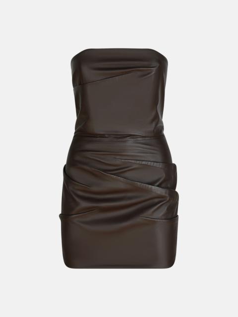 THE ATTICO DARK BROWN MINI DRESS