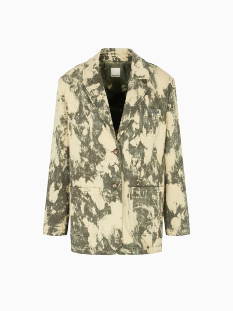EMPORIO ARMANI NEW YORK CAPSULE COLLECTION SINGLE-BREASTED TIE-DYE EFFECT GARMENT-DYED DRILL BLAZER