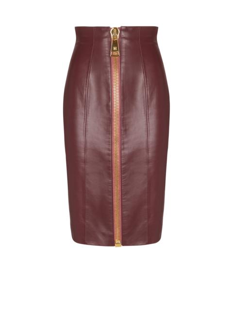 Balmain Lambskin leather pencil skirt