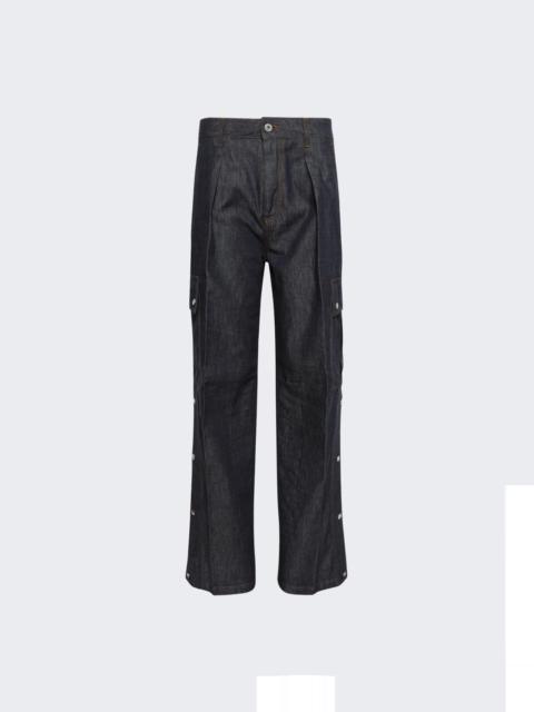 Denim Cargo Trousers Blue