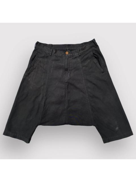 SS10 Black Poly Drop Crotch Shorts