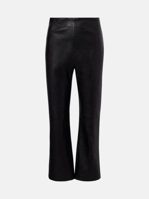 NOUR HAMMOUR Leather cropped slim pants
