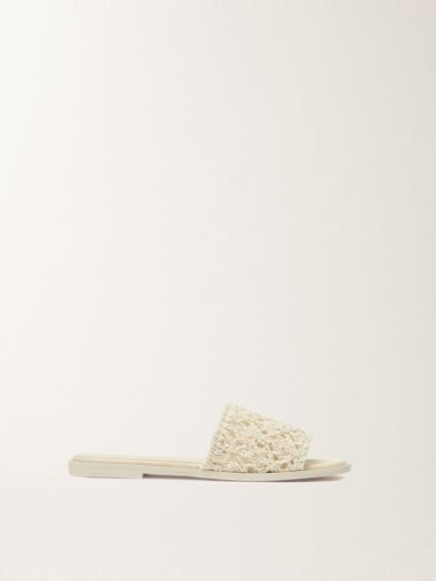FABIANA FILIPPI Flat sandal in cotton ribbon with sequins