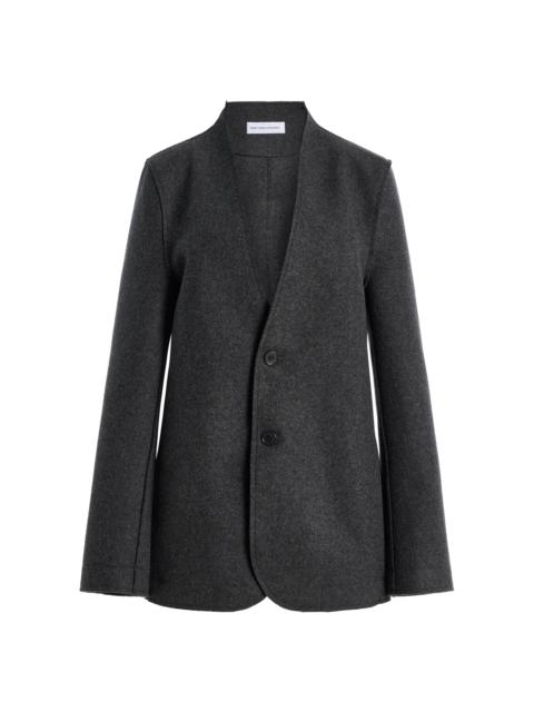 MARIE ADAM-LEENAERDT Base Classic Single-Breasted Wool Blazer grey