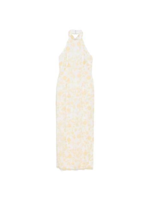 ROTATE Rotate Flower Beads Embroidered Maxi Dress