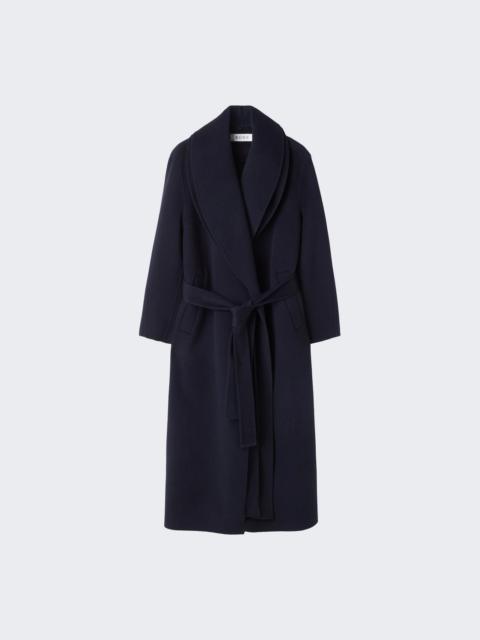 RÓHE Signature Double Faced Scarf Coat Navy