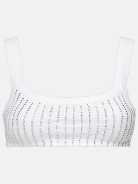 Appliqué cotton bra top