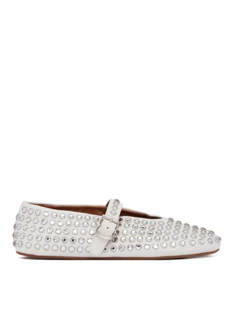 Alaïa White Strass Ballerina Flats
