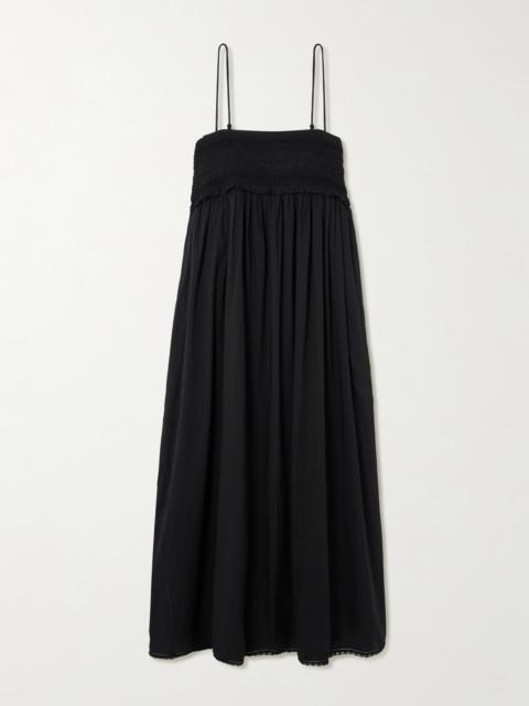 POSSE Danielle Lace-trimmed Cotton Midi Dress