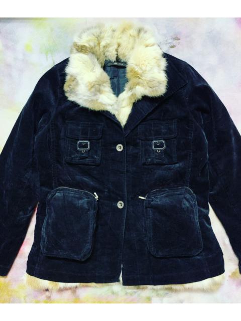 Other Designers Le Grande Bleu (L.G.B.) - Japanese Brand AISE PUIS Velour Black Rabbit Fur Avant-Garde
