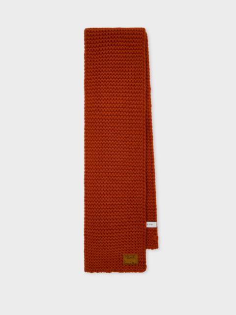 Paul Smith Burnt Orange Chunky Knit Wool Scarf