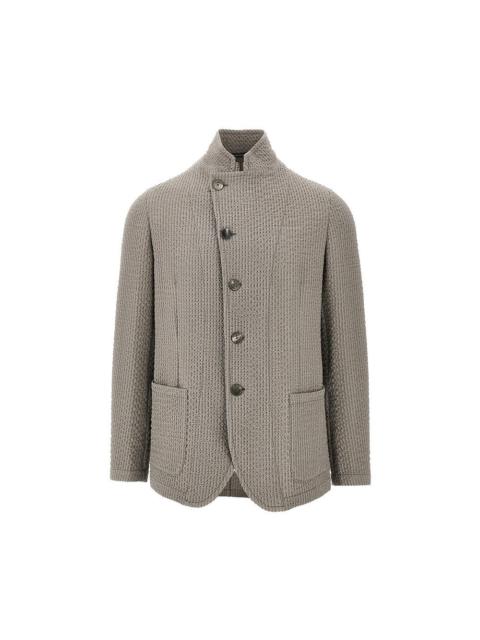 EMPORIO ARMANI GURU COLLAR WOOL BLEND JACKET