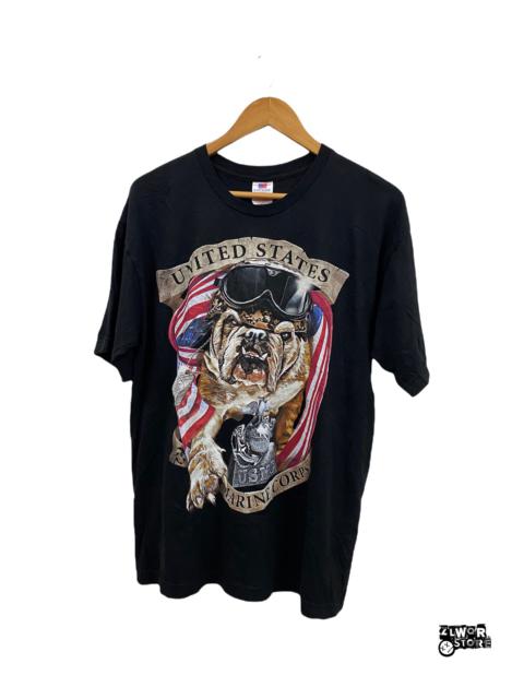 Other Designers Vintage - Vintage USMC Bulldog Black Shirt Made In Usa