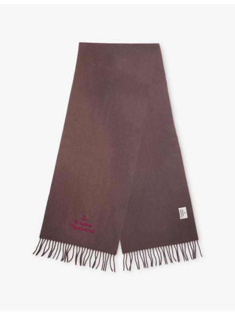 Vivienne Westwood Embroidered Logo Wool Scarf