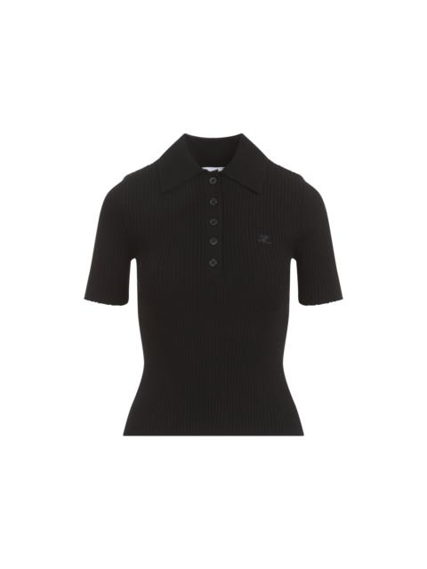 courrèges Courreges Women Courreges Signature Ribbed Knit Polo