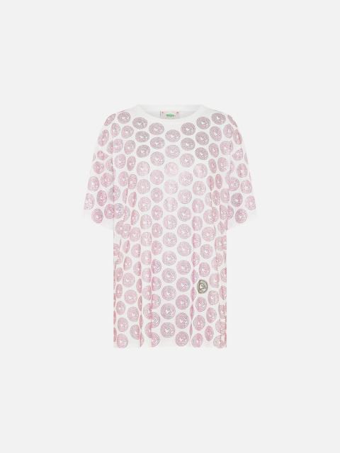 CAMILLA OVERSIZED BAND TEE - WHITE/PINK