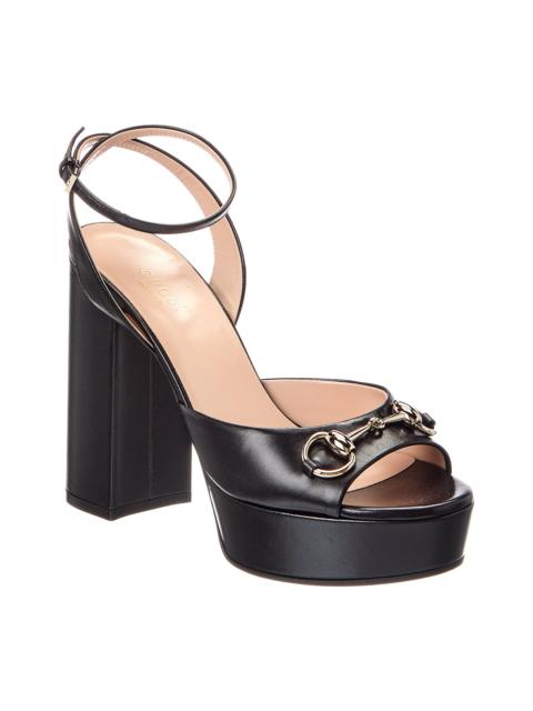 GUCCI Gucci Horsebit Leather Platform Sandal
